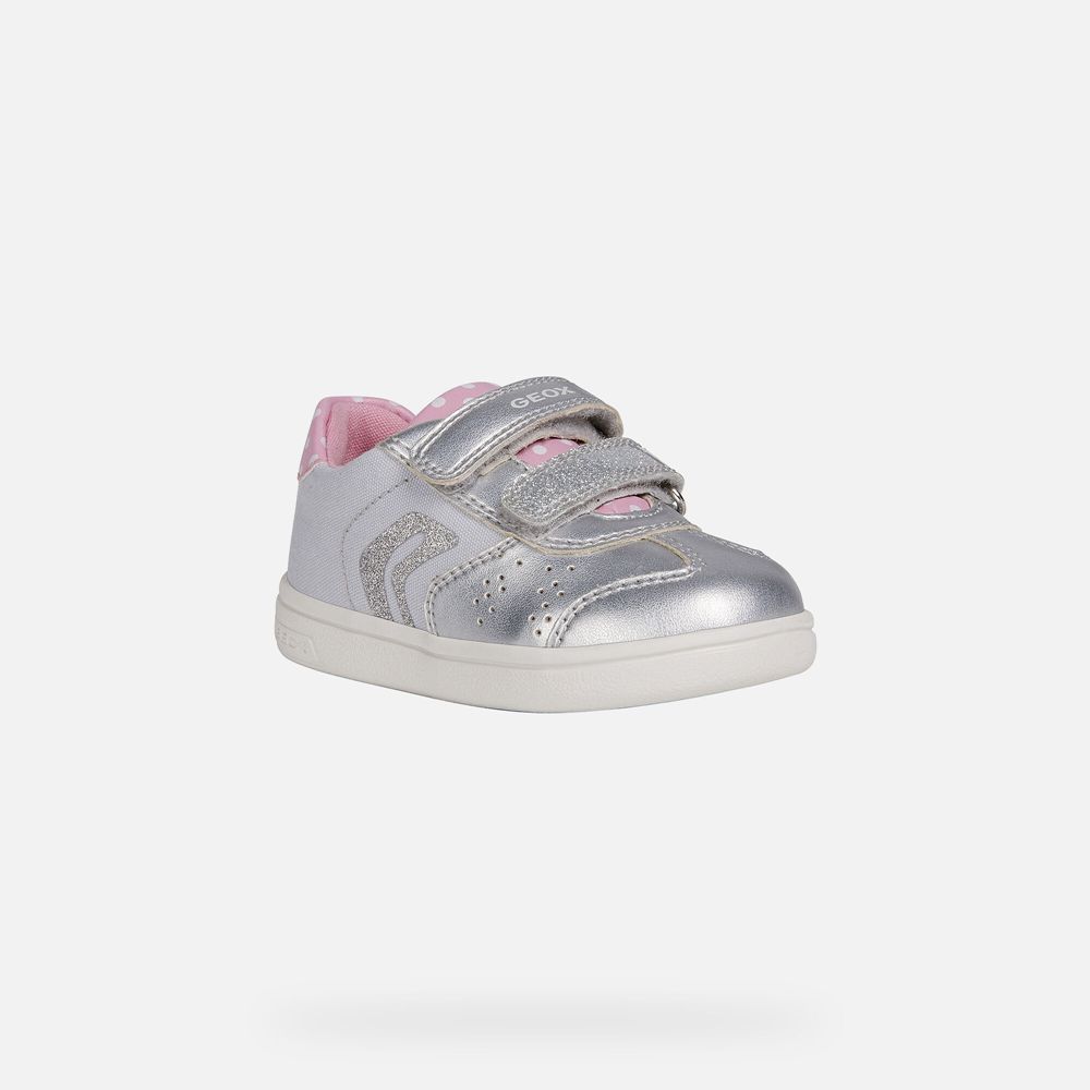 Tenis Geox Bebe Prateadas - Djrock Girl - VZLRD6759